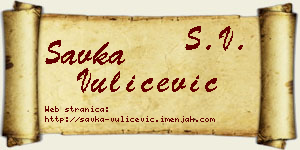 Savka Vulićević vizit kartica